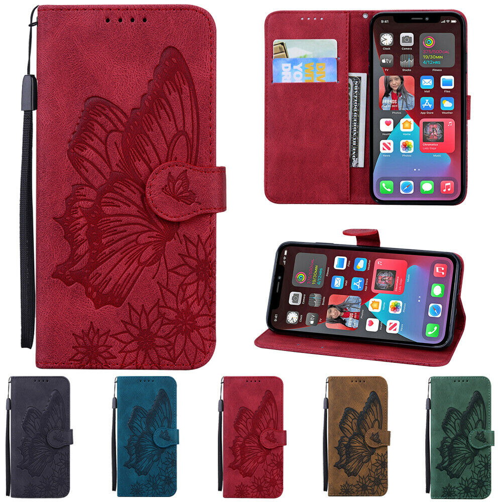 For iPhone 11 12 Pro Max Patterned Magnetic Flip Leather Wallet Stand Case Cover