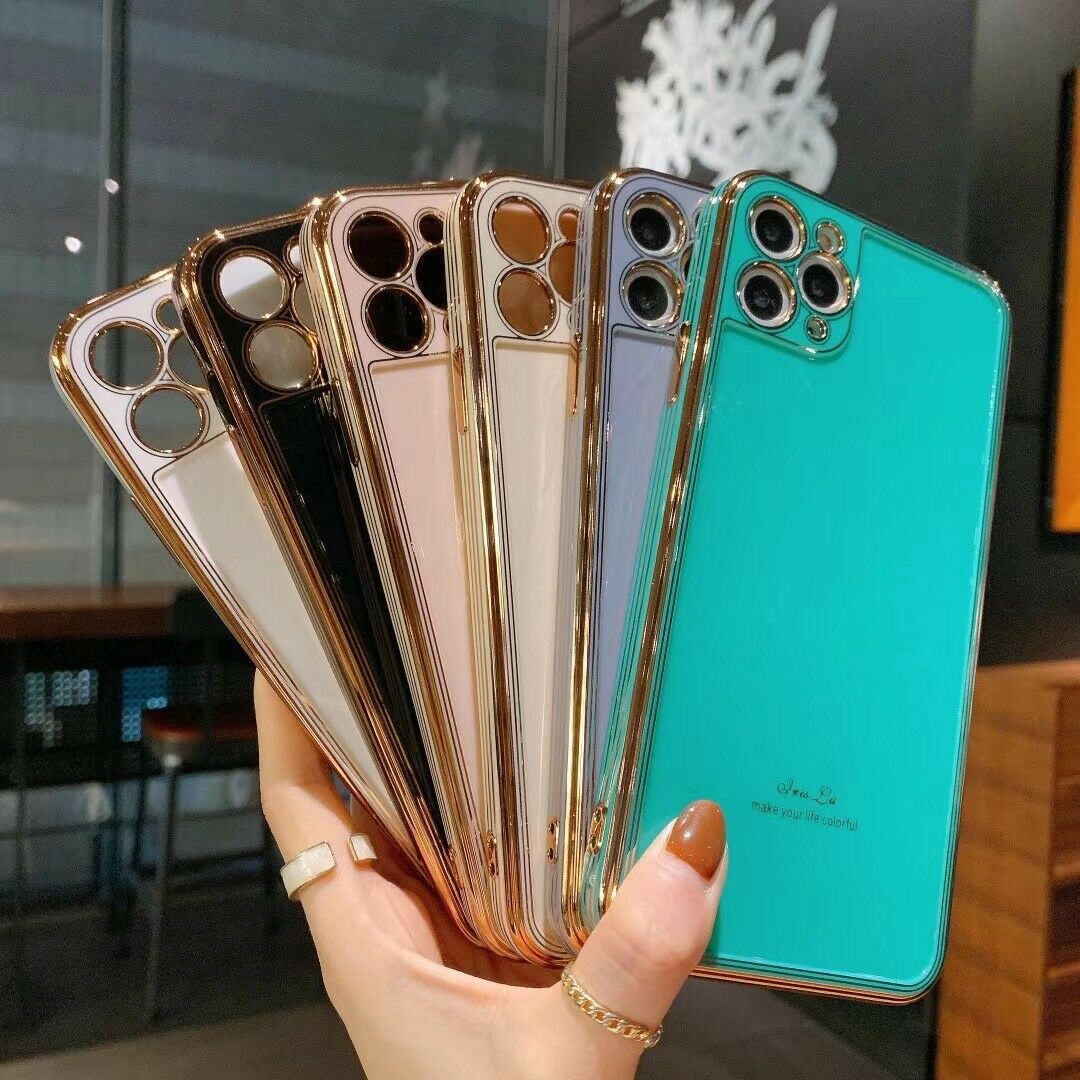 For iPhone 12 Pro 11 XS Max 8 7+ Shockproof TPU Luxury Plating Bumper Case Cover