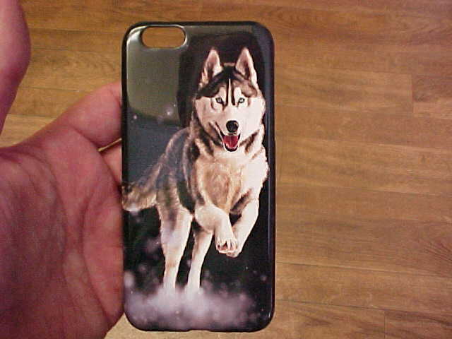 SIBERIAN HUSKY MALAMUTE DOG IPHONE 6 CASE RUNNING IN SNOW ACTION SHOT NEVER USE