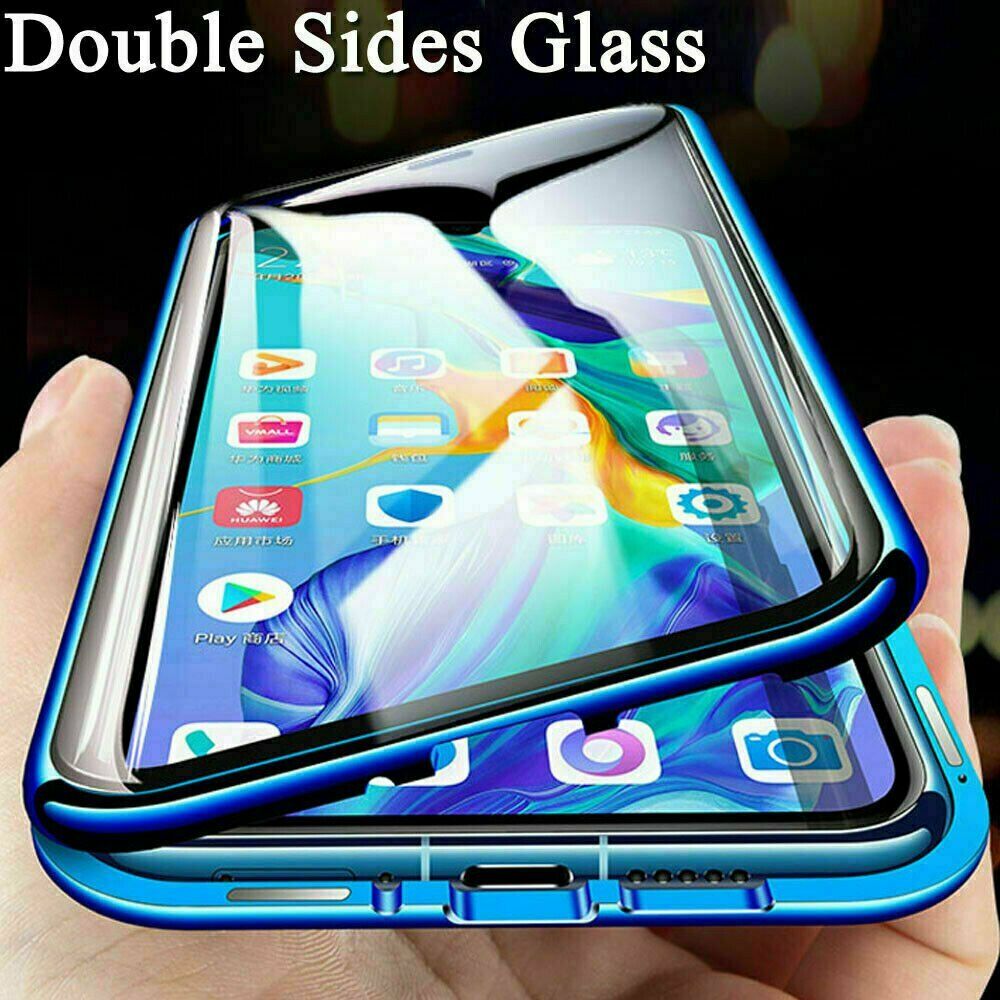 360° Double Tempered Glass Magnetic Metal Case Cover For OnePlus 8 8 Pro