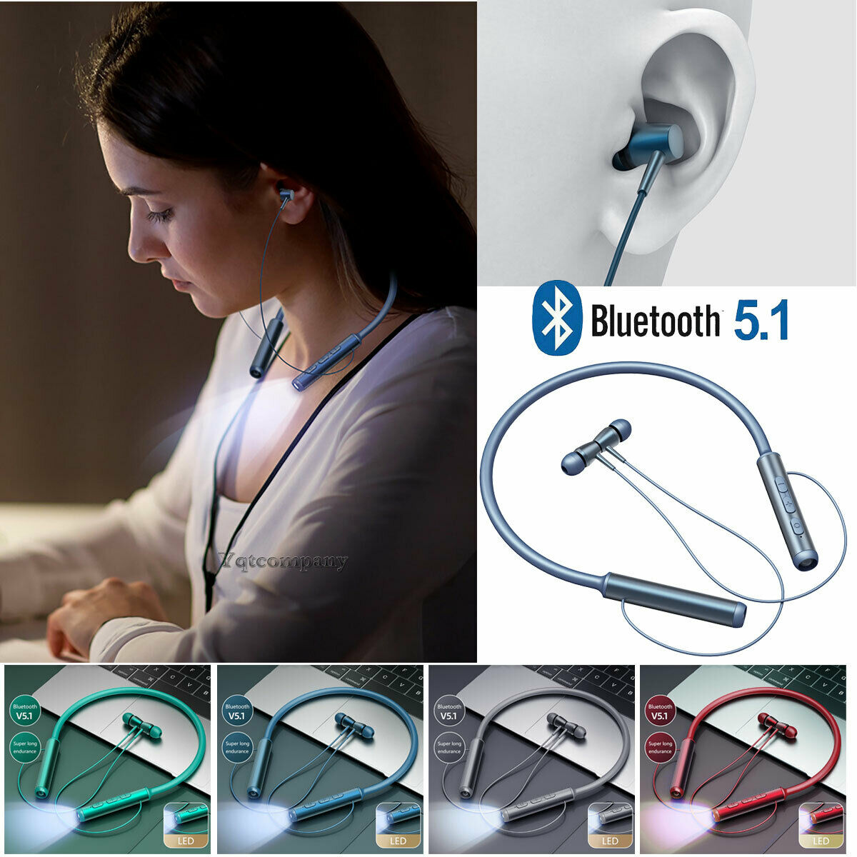 Bluetooth Headset Wireless Sport Stereo Headphones Earphone Earbuds With Mic USA